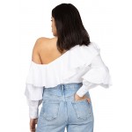 Dropping Shoulder Ruffle Shirt